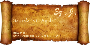 Sziráki Jenő névjegykártya